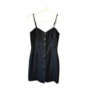 Aritzia Wilfred Ducharme Button Front Linen Dress Size 4 Black